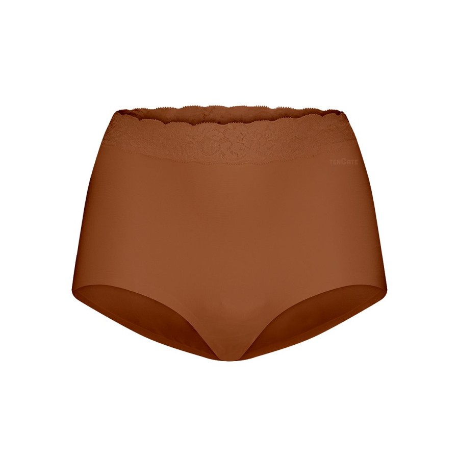 Dames Tencate Dames Slips | High Waist Met Kant Pecan