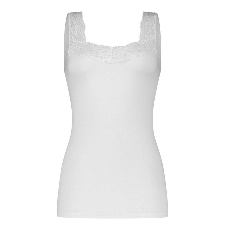 Dames Tencate Dames Tops | Singlet Met Kant Wit