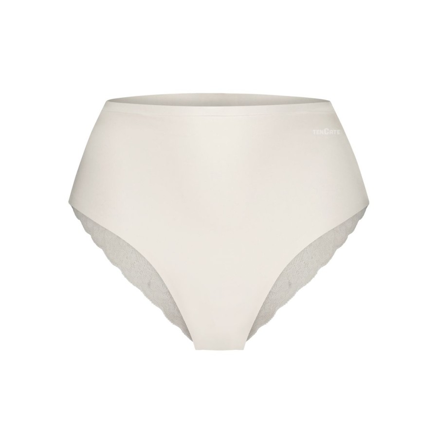 Dames Tencate Dames Slips | High Waist Brazilian Met Kant Off White