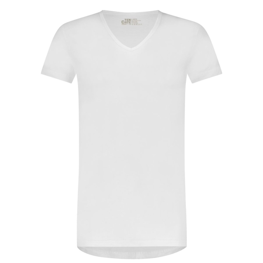 Heren Tencate Heren Ondershirts | T-Shirt V-Hals Wit 2 Pack