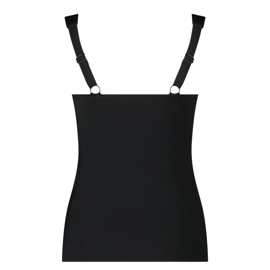 Dames Tencate Tankini'S | Twisted Bikini Top Black Rib