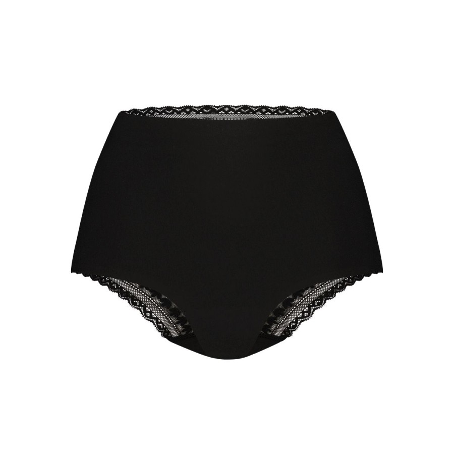 Dames Tencate Dames Slips | High Waist Met Kant Zwart