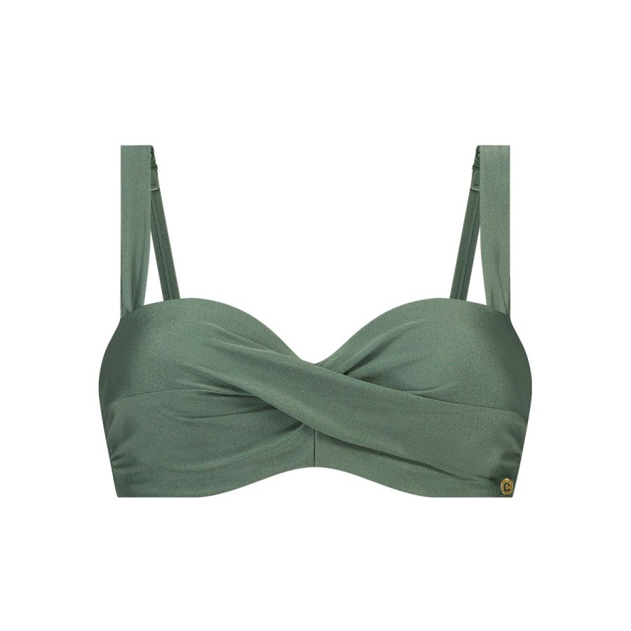 Dames Tencate Bikini'S | Twisted Bikini Top Green Sparkle