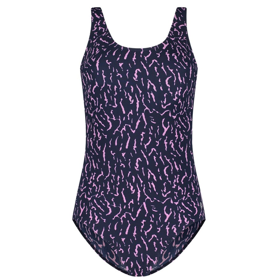 Dames Tencate Zwempakken | Badpak Soft Cup Animal Stripe Navy