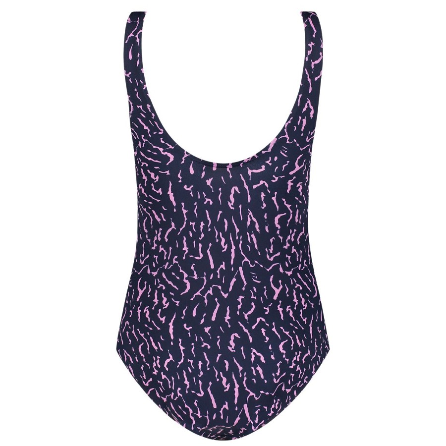 Dames Tencate Zwempakken | Badpak Soft Cup Animal Stripe Navy