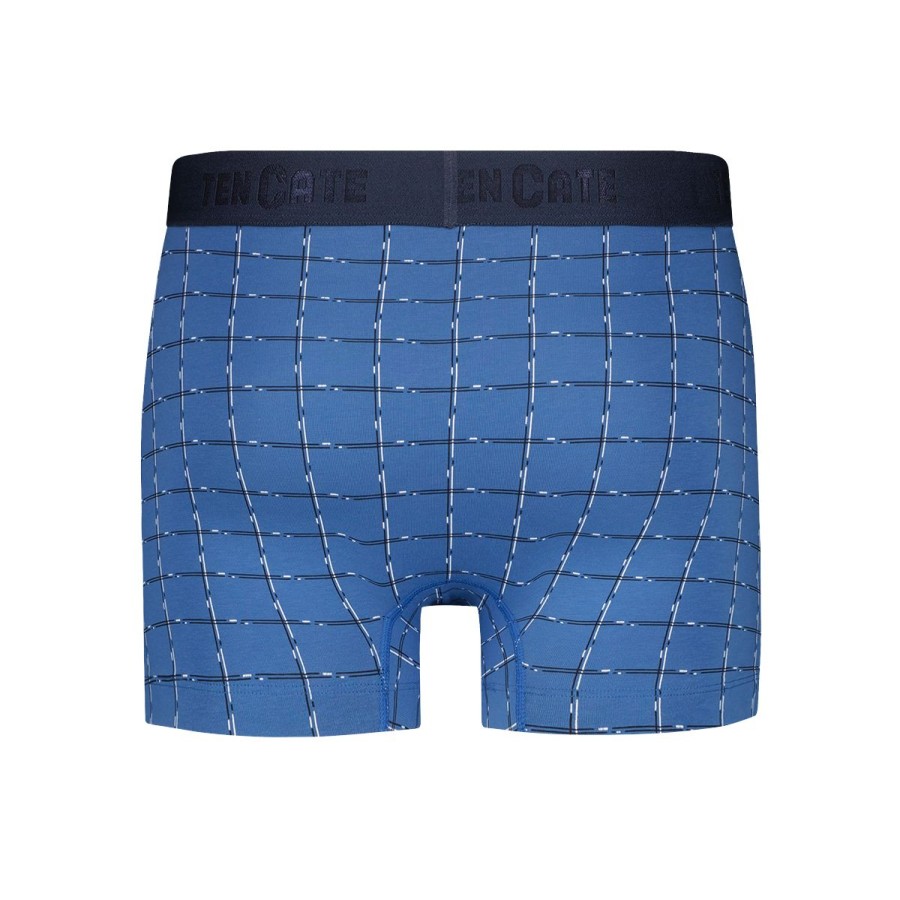 Heren Tencate Heren Onderbroeken | Shorts Check Blue 2 Pack