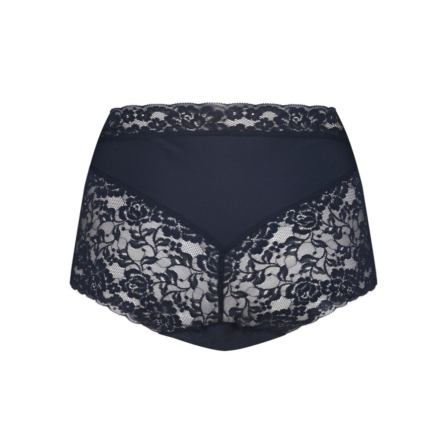 Dames Tencate Dames Slips | High Waist Met Kant Dark Navy