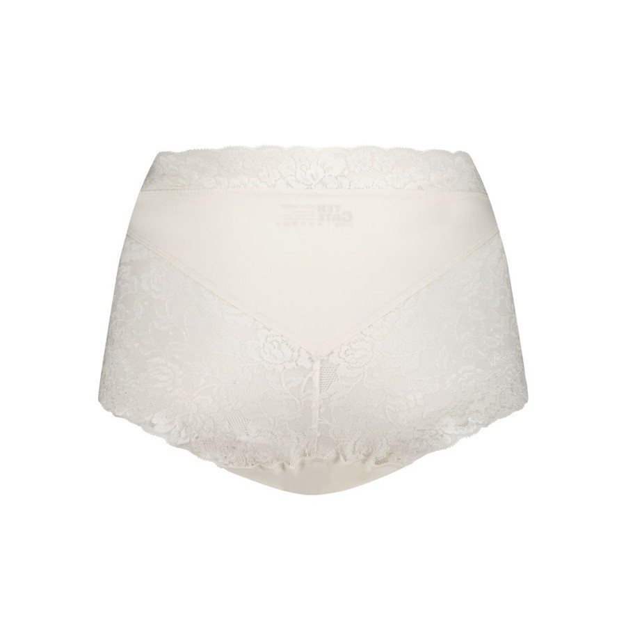 Dames Tencate Dames Slips | High Waist Met Kant Off White