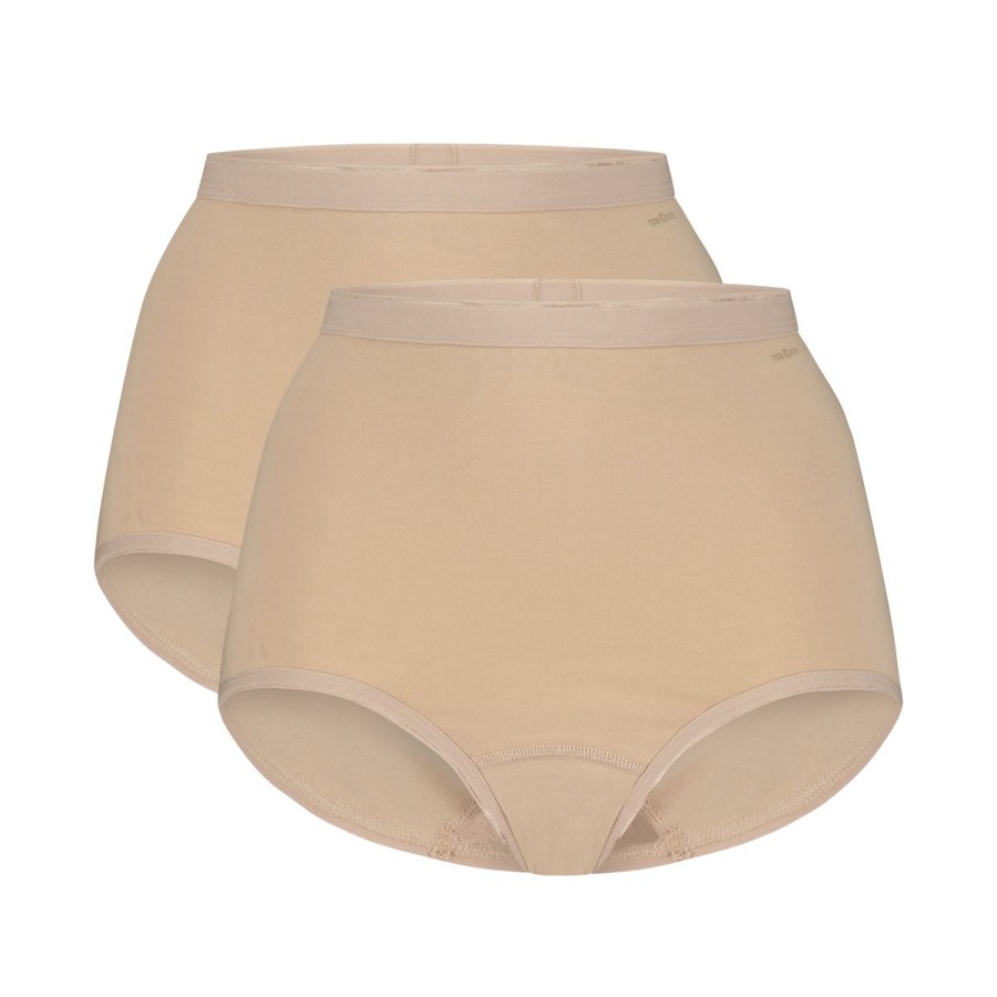 Dames Tencate Dames Slips | High Waist Beige 2 Pack