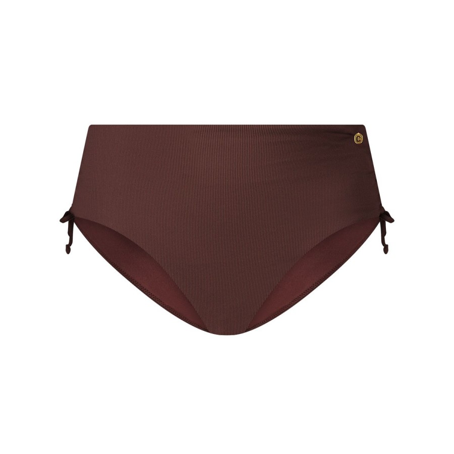 Dames Tencate Bikini'S | High Waist Bikini Bottom Chocolate Rib