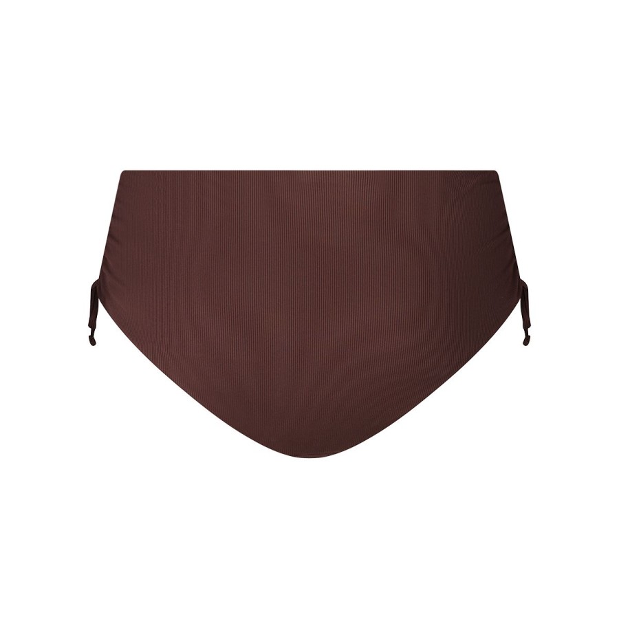 Dames Tencate Bikini'S | High Waist Bikini Bottom Chocolate Rib