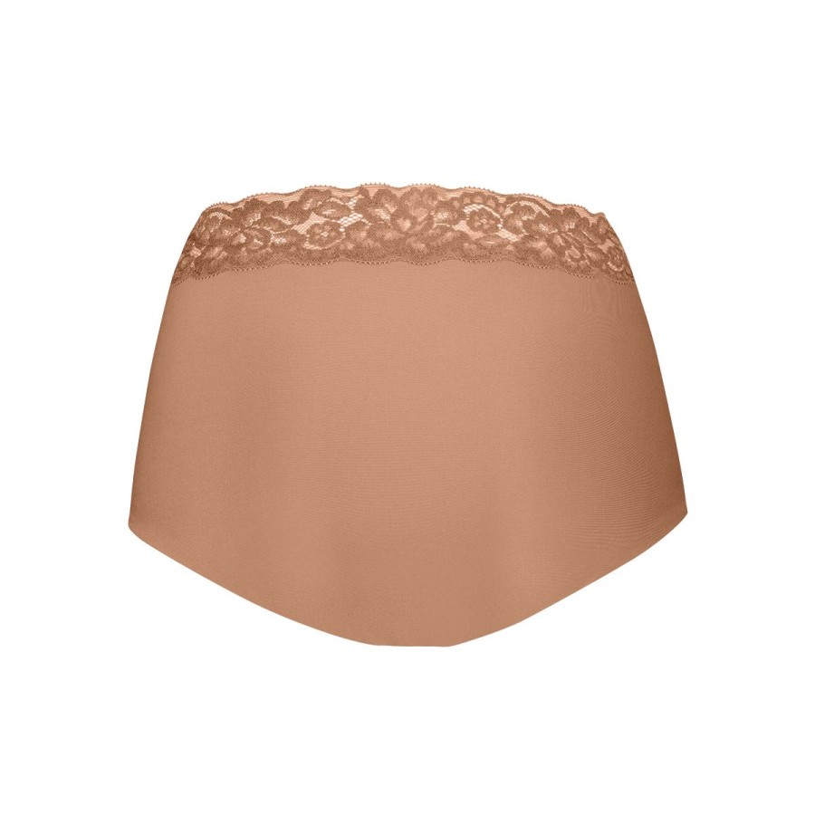 Dames Tencate Dames Slips | High Waist Met Kant Hazelnut