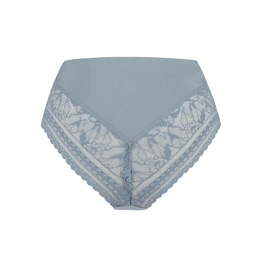 Dames Tencate Dames Slips | High Waist Brazilian Lace Dove Blue