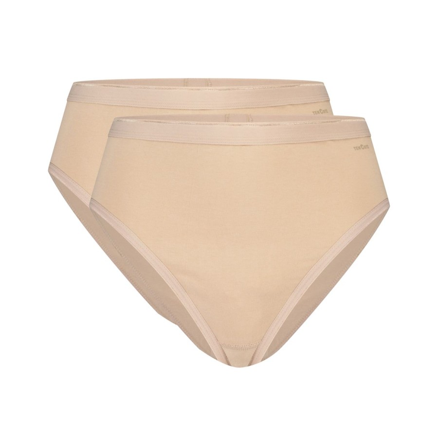 Dames Tencate Dames Slips | High Leg Beige 2 Pack