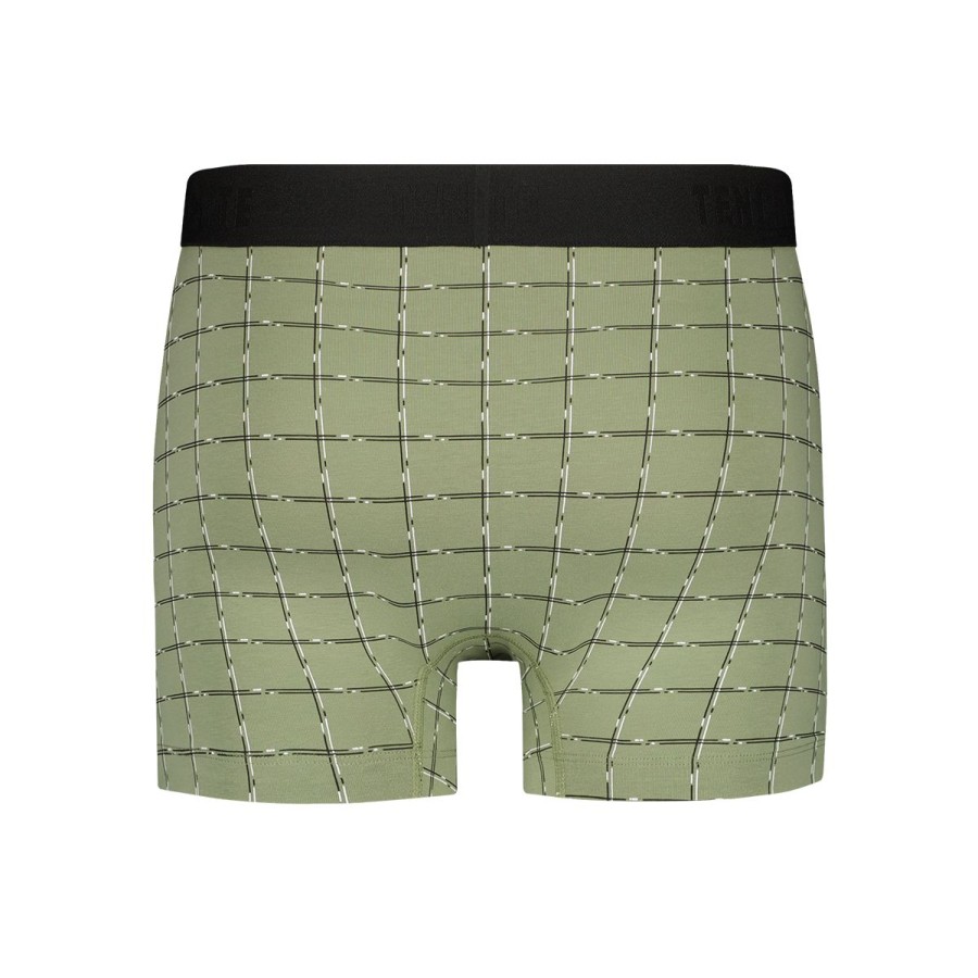 Heren Tencate Heren Onderbroeken | Shorts Check Green 2 Pack