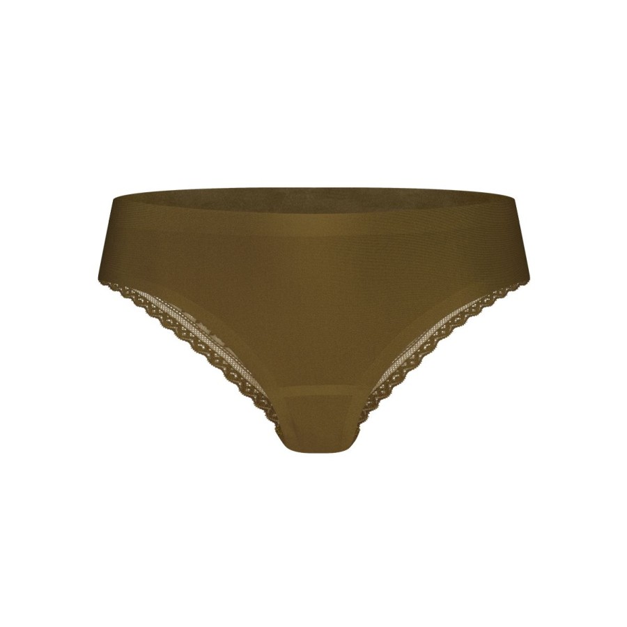 Dames Tencate Dames Slips | Brazilian Met Kant Olive Green