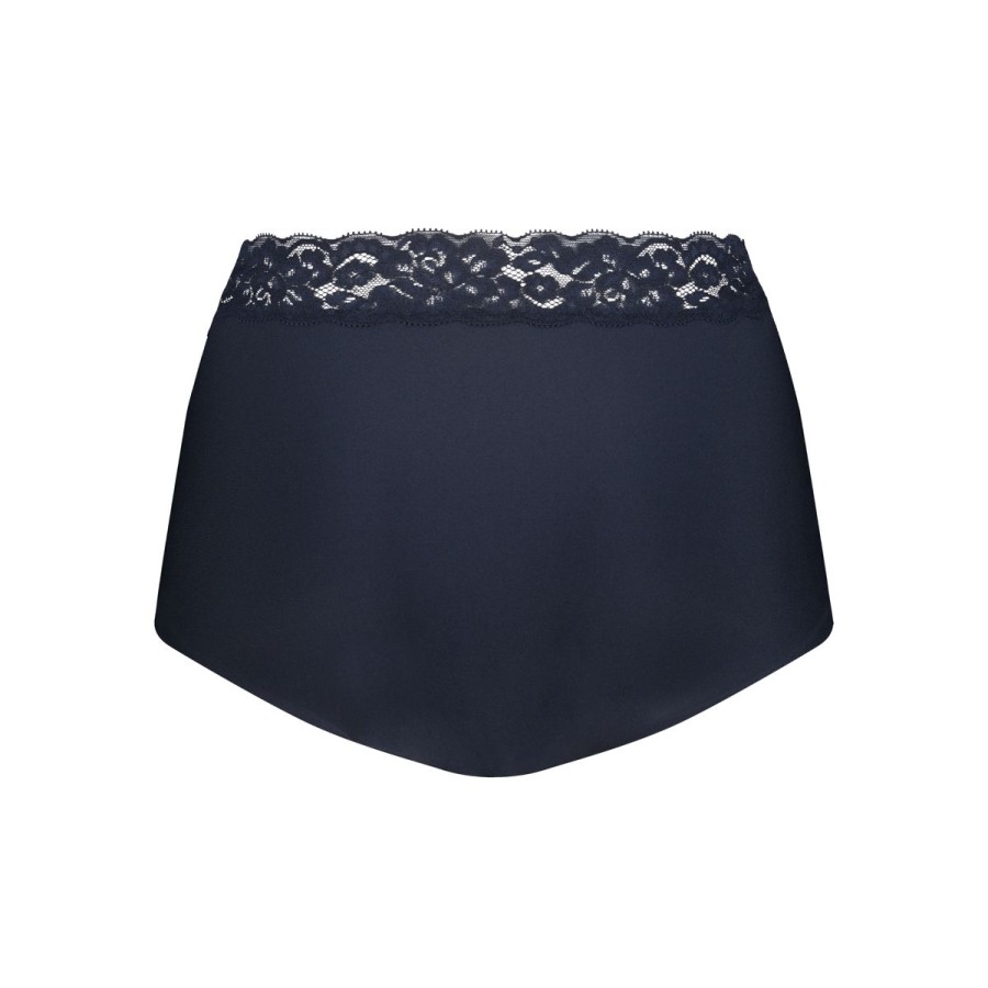 Dames Tencate Dames Slips | High Waist Met Kant Dark Navy