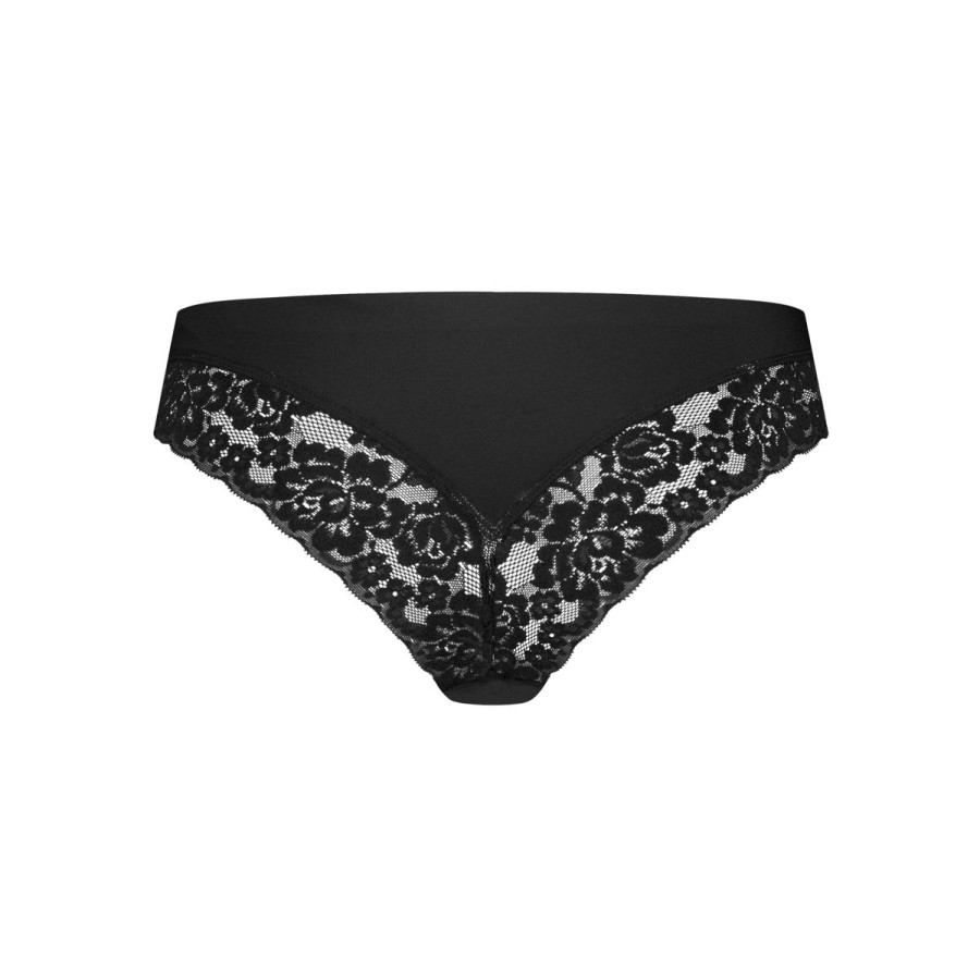 Dames Tencate Dames Slips | Brazilian Met Kant Zwart