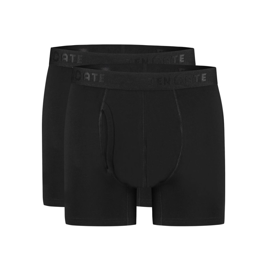 Heren Tencate Heren Onderbroeken | Shorts Met Gulp Zwart 2 Pack