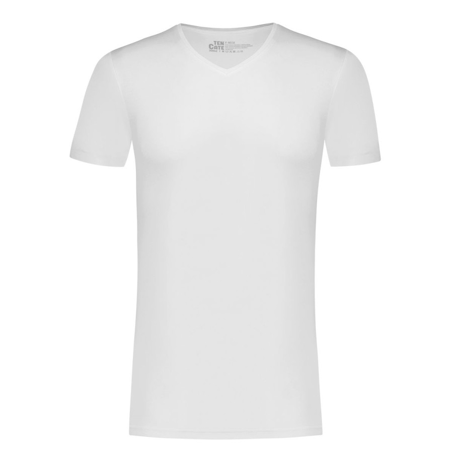 Heren Tencate Heren Ondershirts | T-Shirt V-Hals Wit