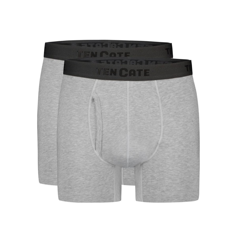 Heren Tencate Heren Onderbroeken | Shorts Met Gulp Grey Melange 2 Pack