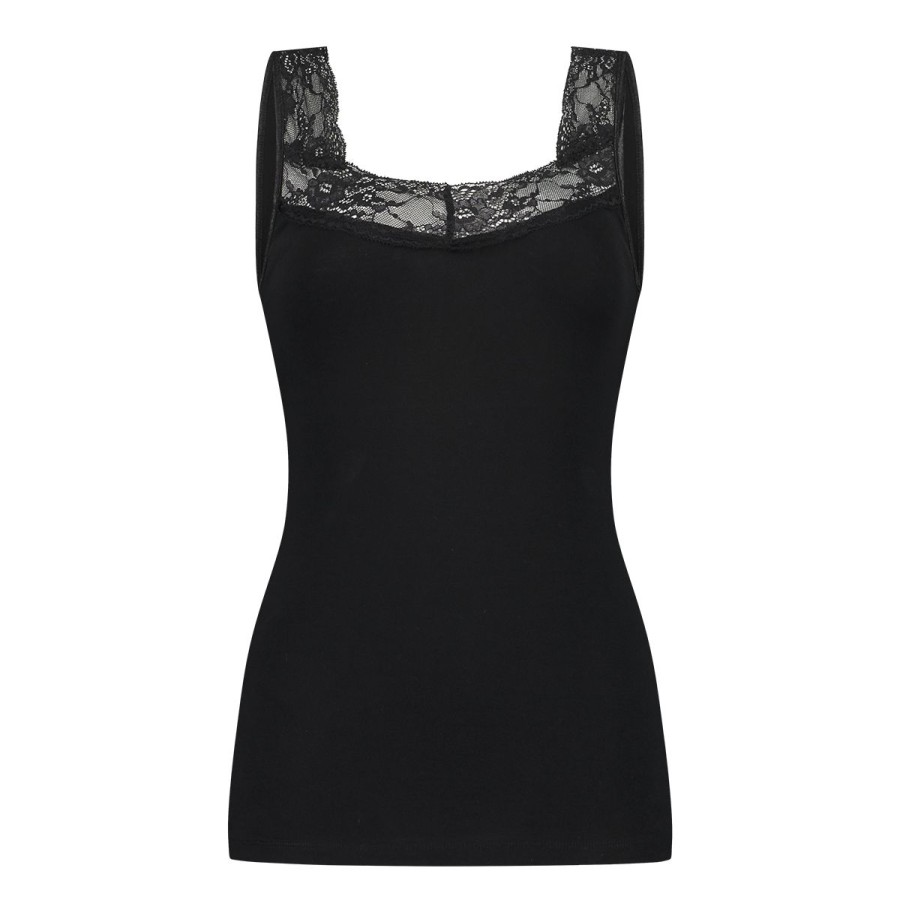 Dames Tencate Dames Tops | Singlet Met Kant Zwart