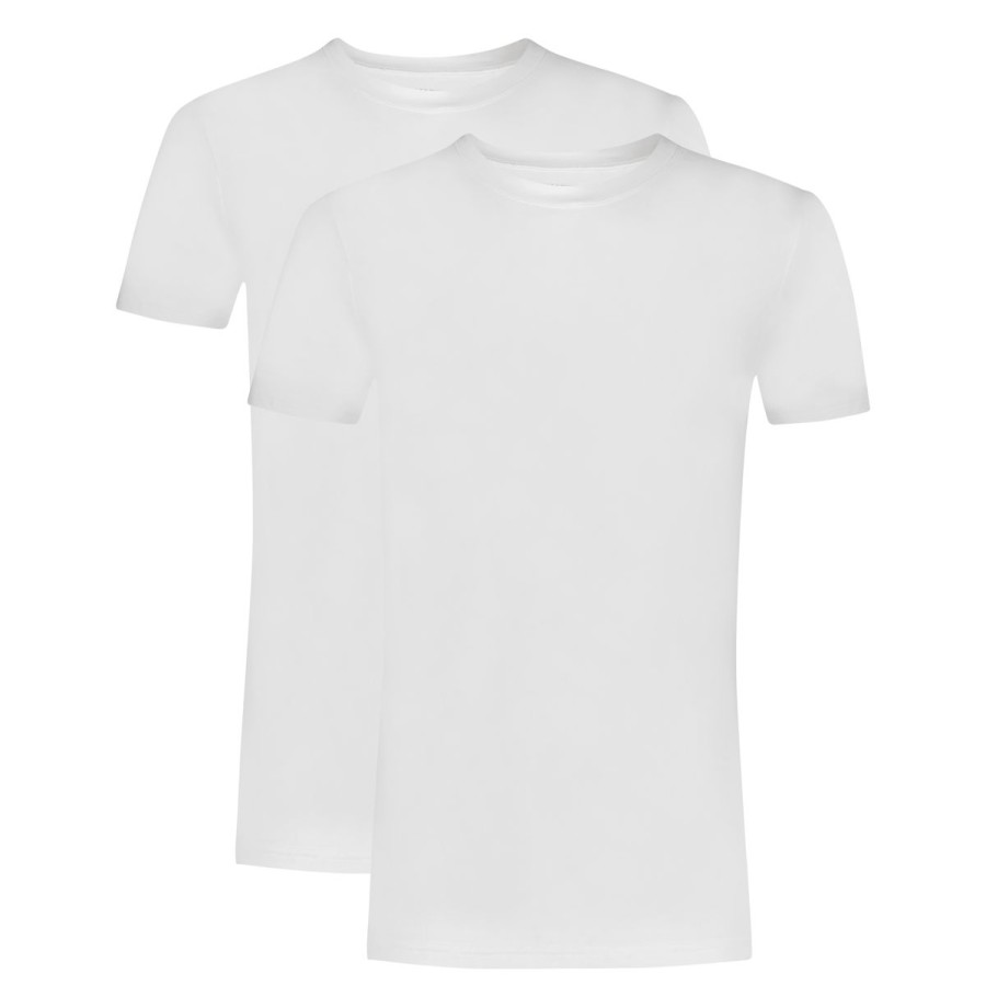 Heren Tencate Heren Ondershirts | T-Shirt High Neck Wit 2 Pack