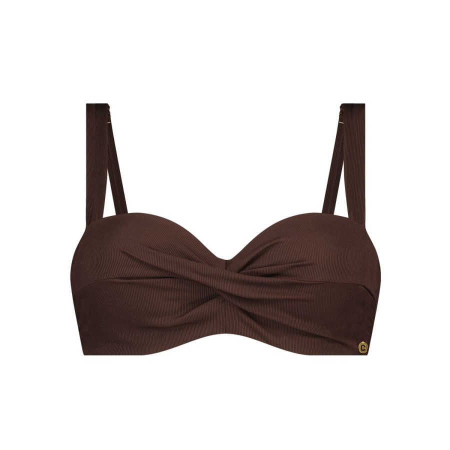 Dames Tencate Bikini'S | Twisted Bikini Top Chocolate Rib