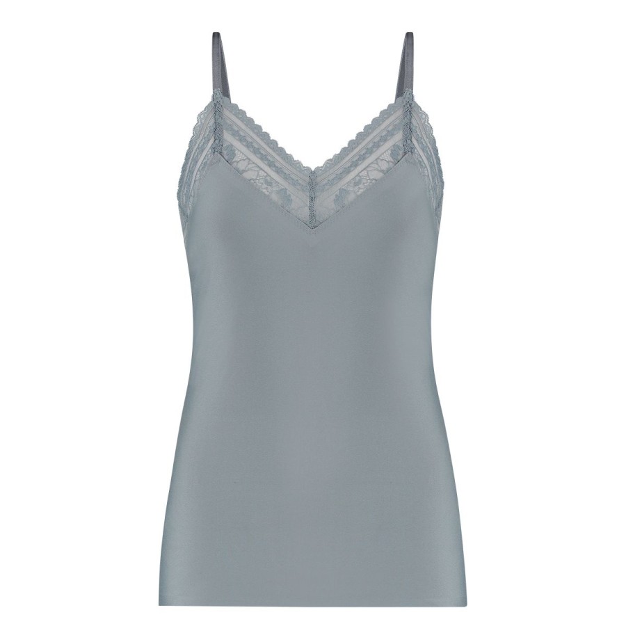 Dames Tencate Dames Tops | Spaghetti Top Lace Dove Blue