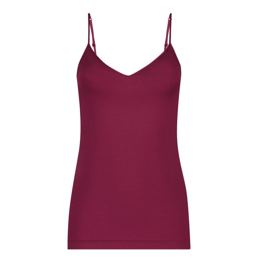 Dames Tencate Dames Tops | Spaghetti Top V-Neck Beet Red