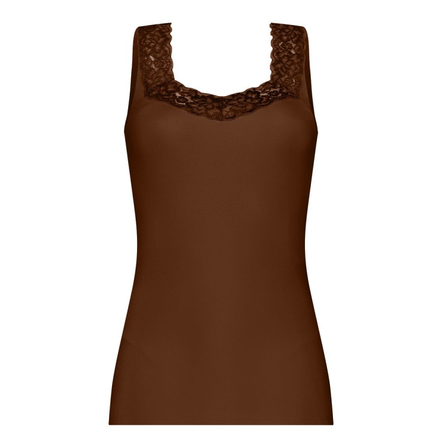 Dames Tencate Dames Tops | Singlet Met Kant Coconut