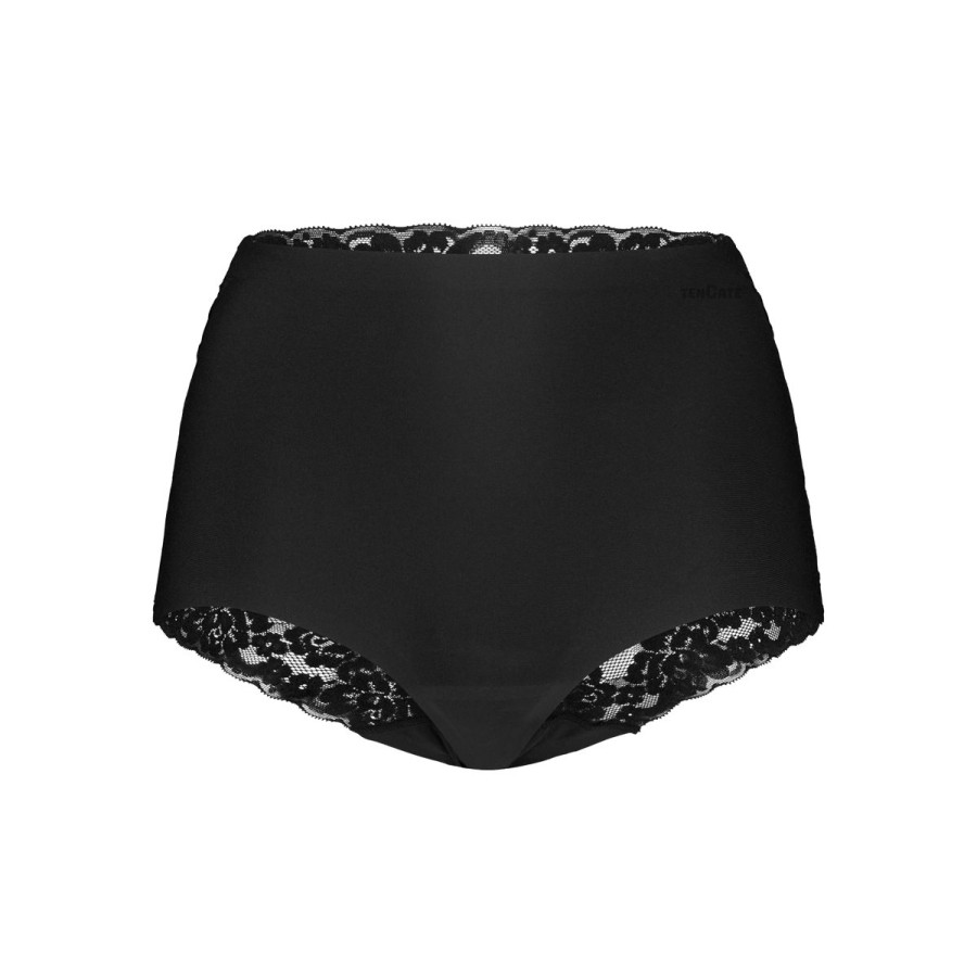 Dames Tencate Dames Slips | High Waist Met Kant Zwart