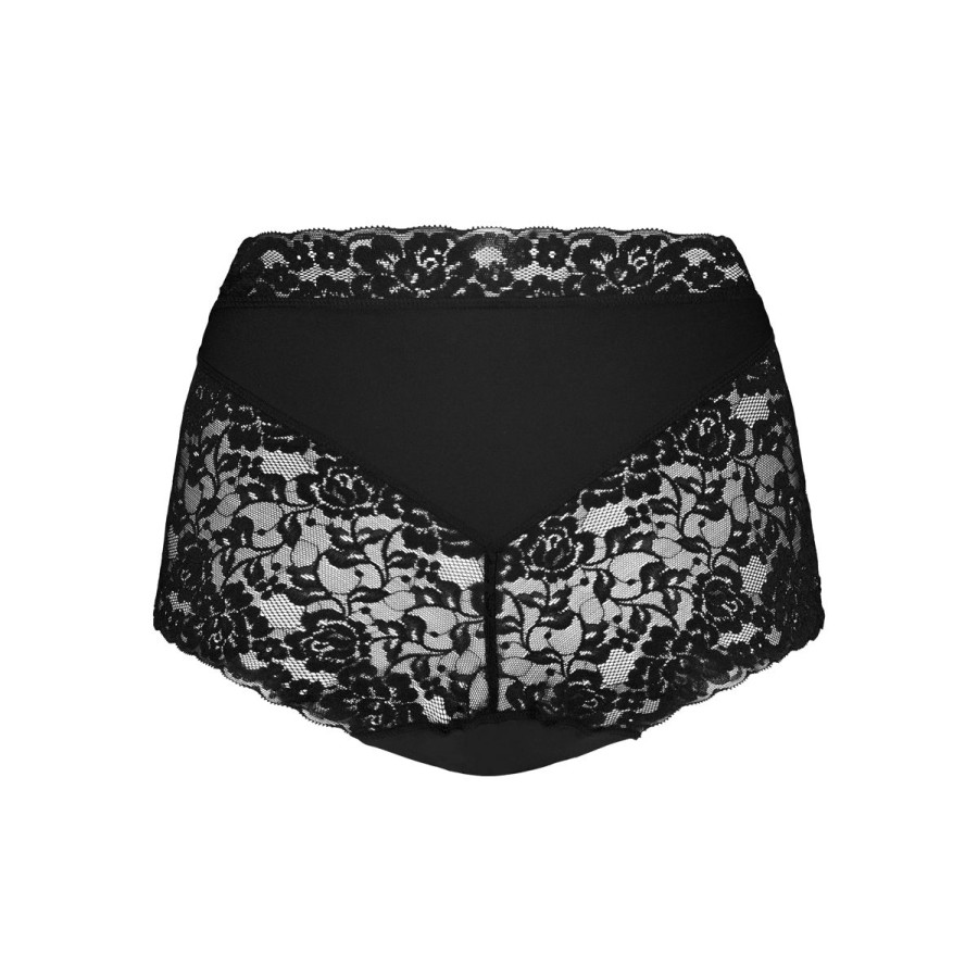 Dames Tencate Dames Slips | High Waist Met Kant Zwart