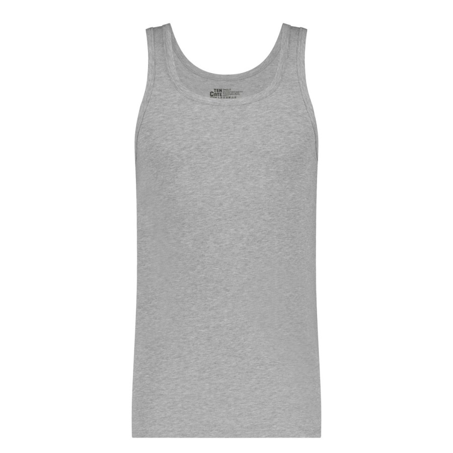 Heren Tencate Heren Hemden & Onderhemden | Singlet Grey Melange 2 Pack