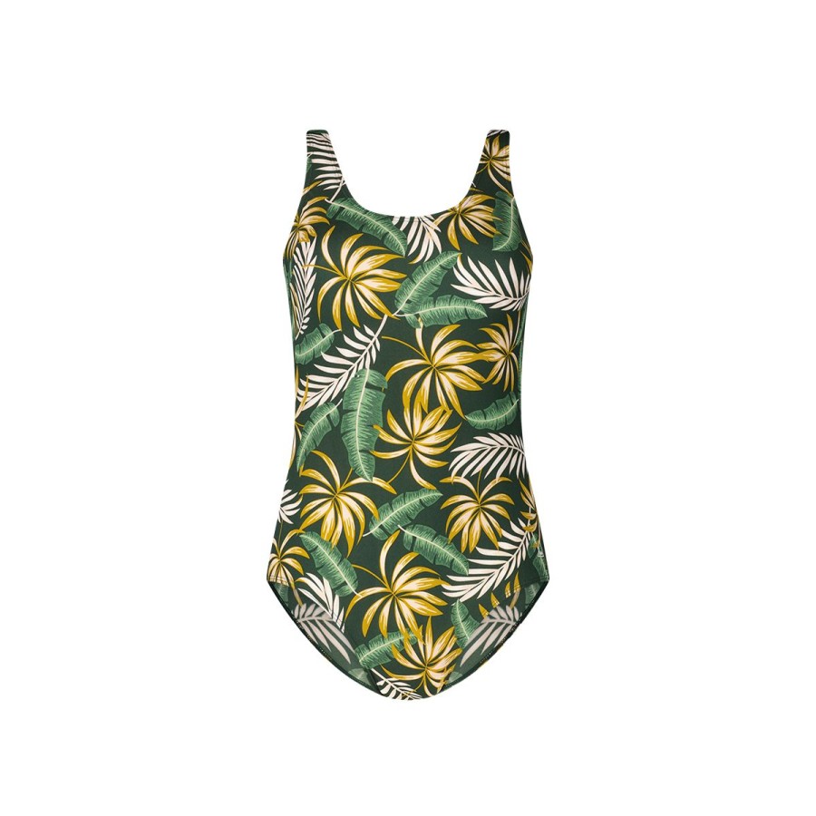 Dames Tencate Zwempakken | Badpak Soft Cup Jungle Leaves Green