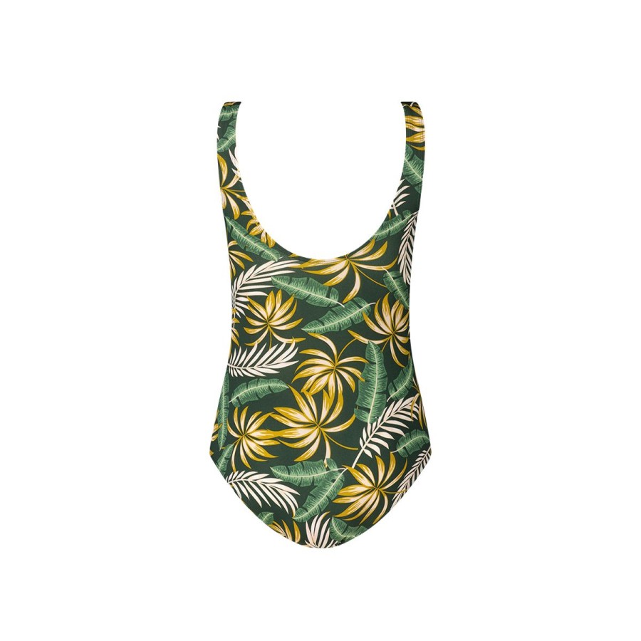 Dames Tencate Zwempakken | Badpak Soft Cup Jungle Leaves Green