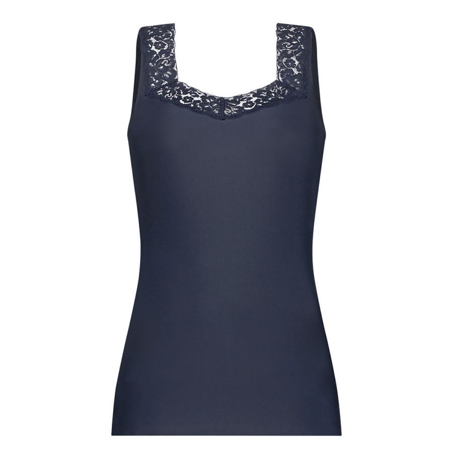 Dames Tencate Dames Tops | Singlet Met Kant Dark Navy