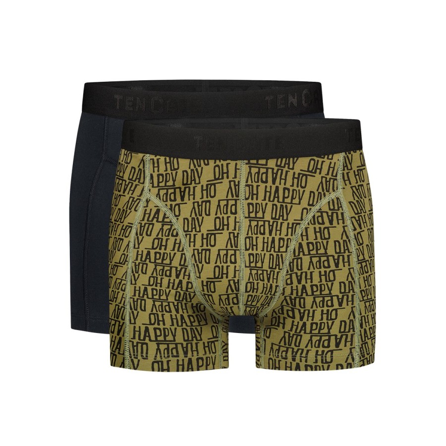 Heren Tencate Heren Onderbroeken | Shorts Happy Day Green 2 Pack