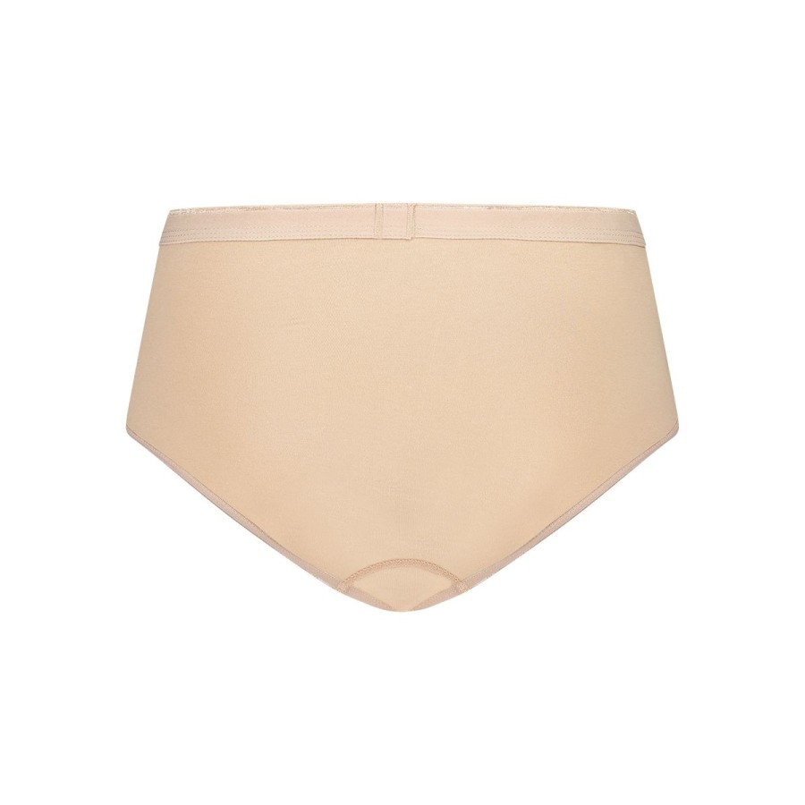 Dames Tencate Dames Slips | Midi Beige 2 Pack