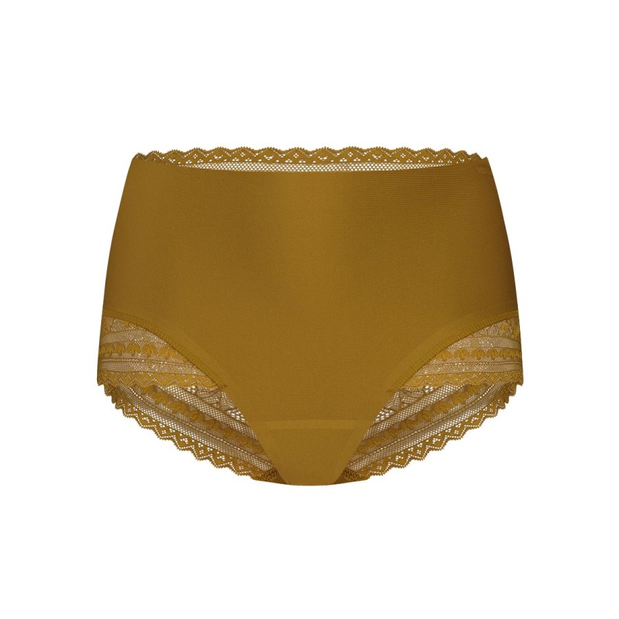 Dames Tencate Dames Slips | High Waist Met Kant Gold