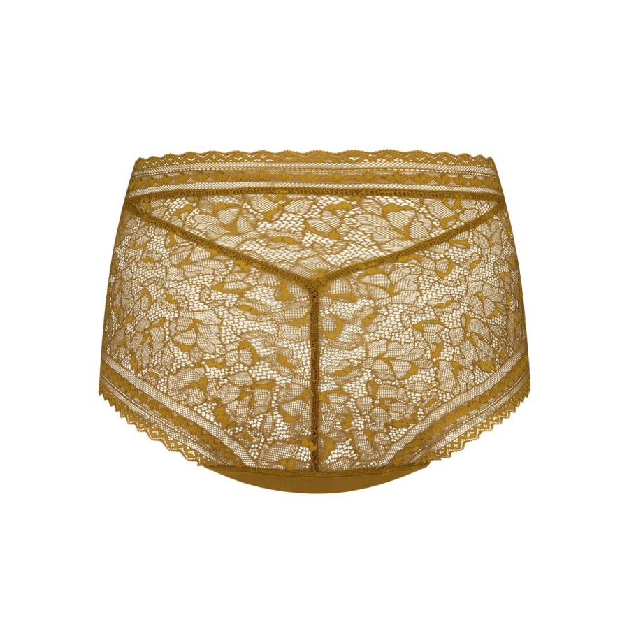 Dames Tencate Dames Slips | High Waist Met Kant Gold