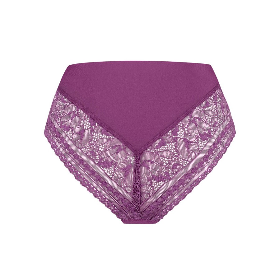 Dames Tencate Dames Slips | High Waist Brazilian Lace Purple