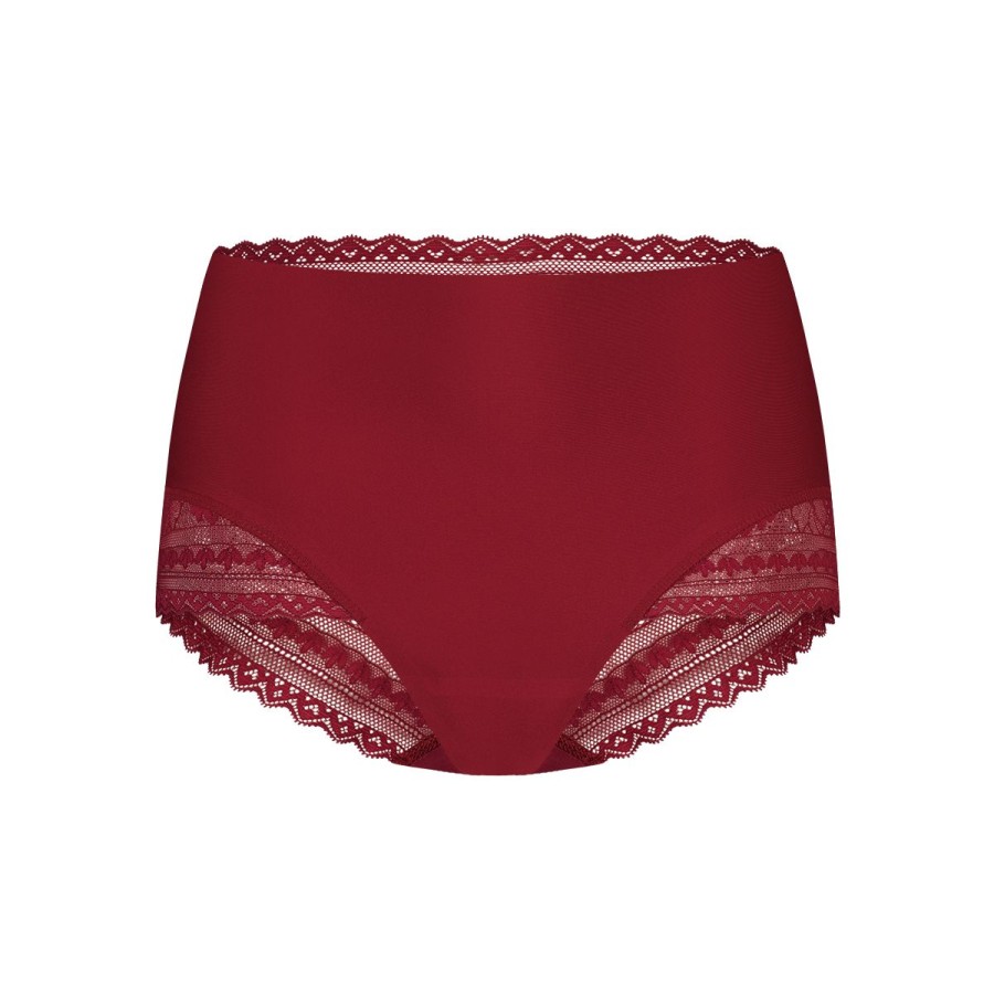 Dames Tencate Dames Slips | High Waist Met Kant Beet Red