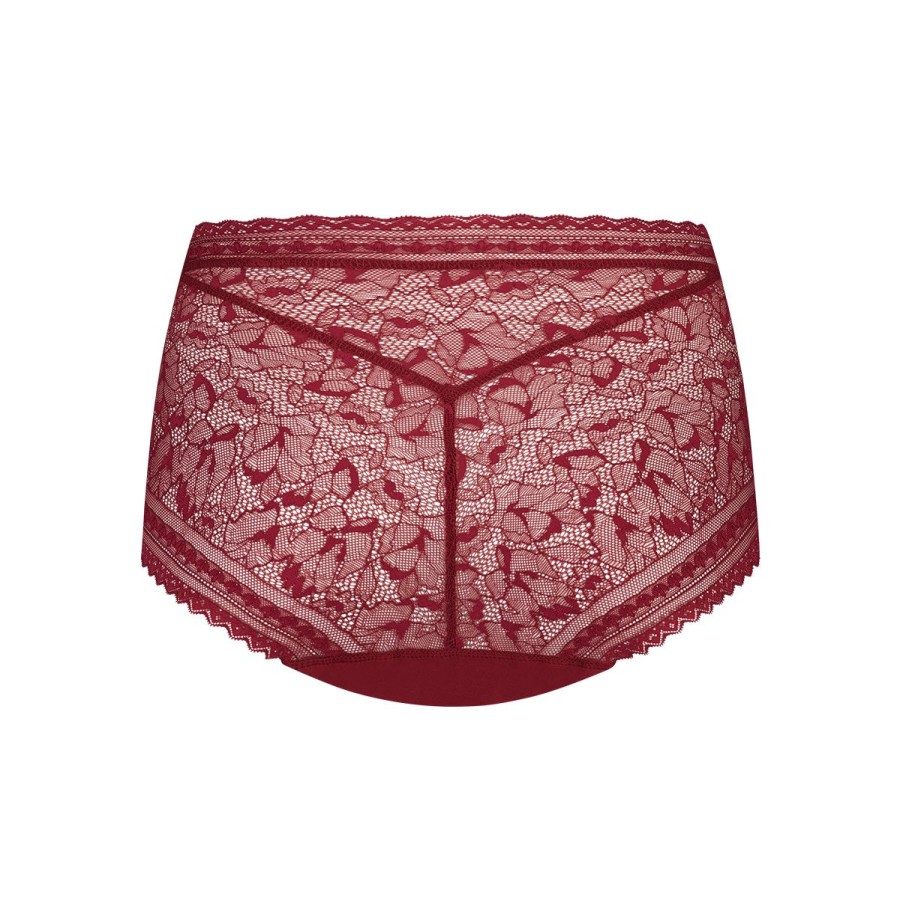 Dames Tencate Dames Slips | High Waist Met Kant Beet Red