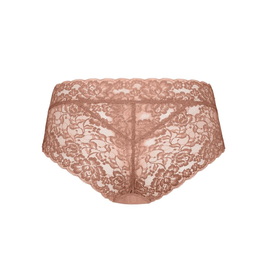 Dames Tencate Dames Slips | Hipster Met Kant Pink Nut