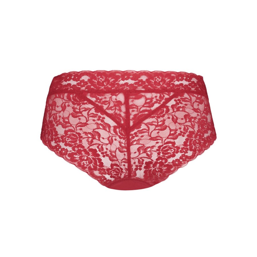 Dames Tencate Dames Slips | Hipster Met Kant Rood