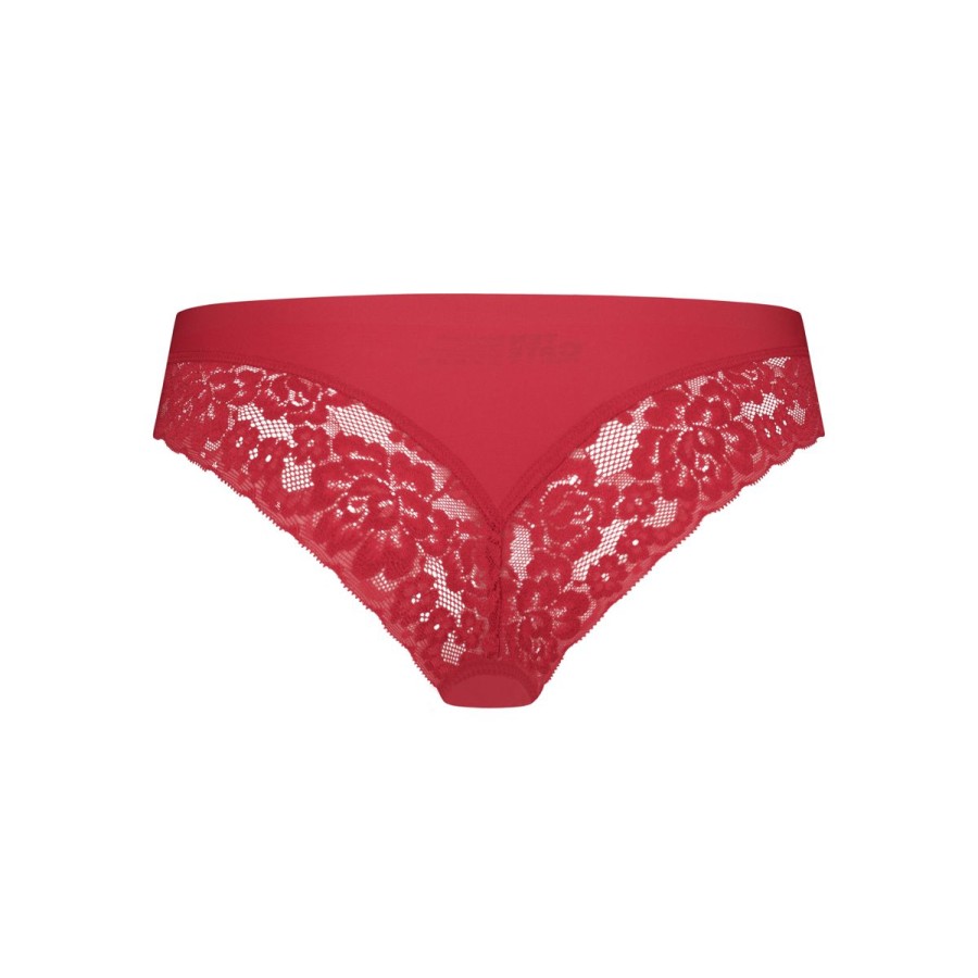 Dames Tencate Dames Slips | Brazilian Met Kant Rood