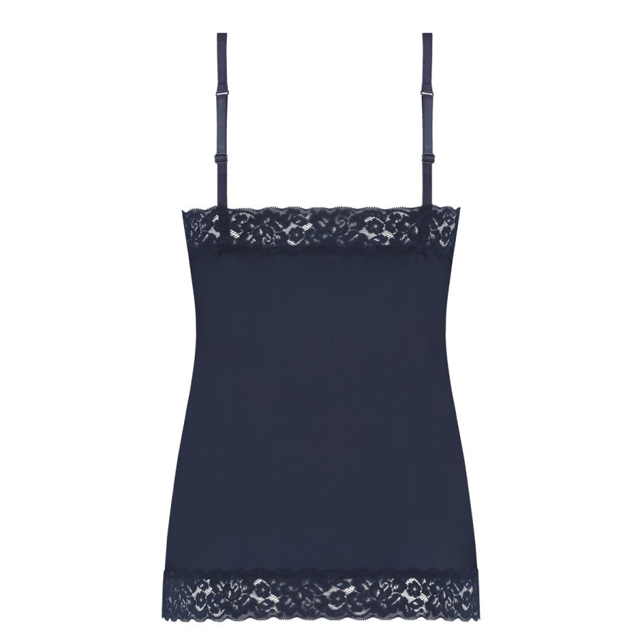 Dames Tencate Dames Tops | Spaghetti Top Met Kant Dark Navy