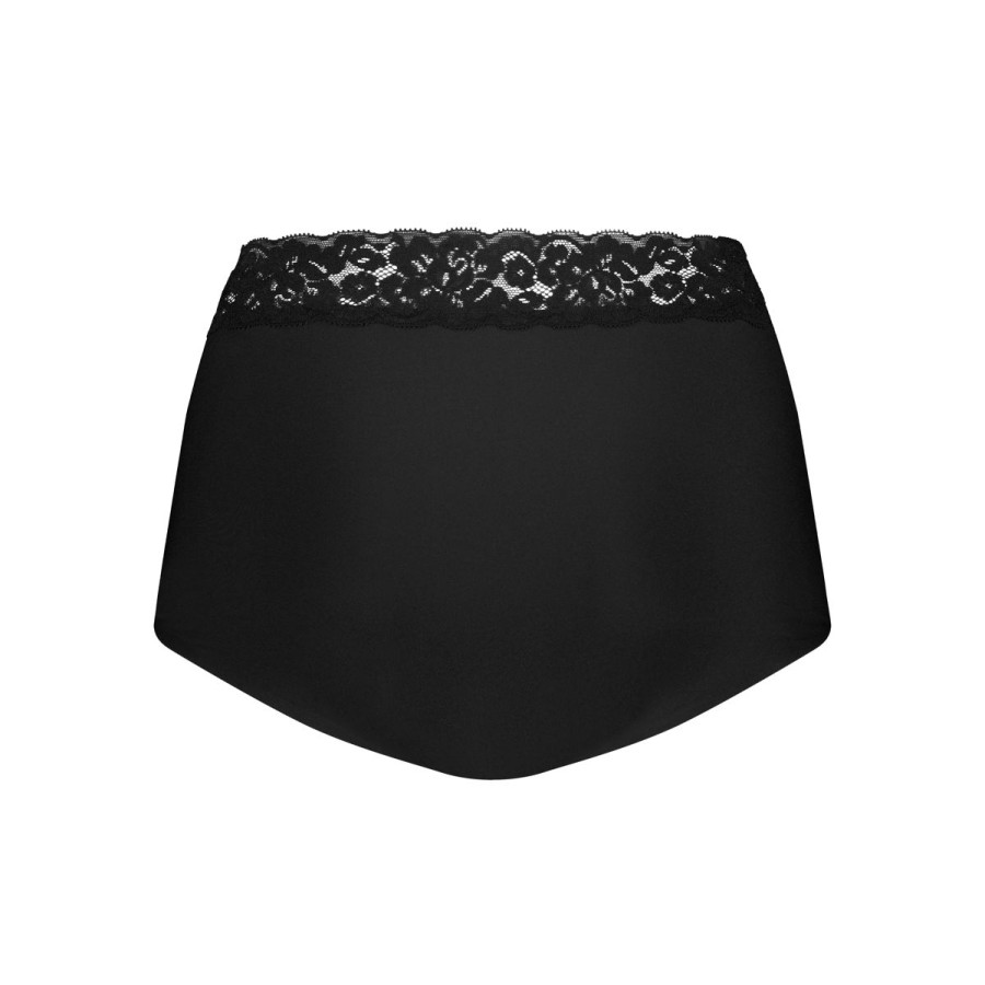 Dames Tencate Dames Slips | High Waist Met Kant Zwart