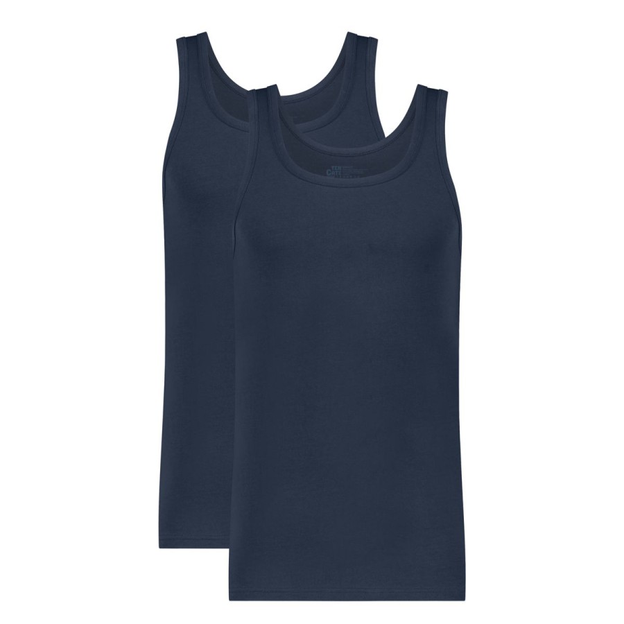 Heren Tencate Heren Hemden & Onderhemden | Singlet Navy 2 Pack